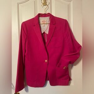 12 Brooks Brothers Fuchsia Single Button Cotton/Linen Blazer